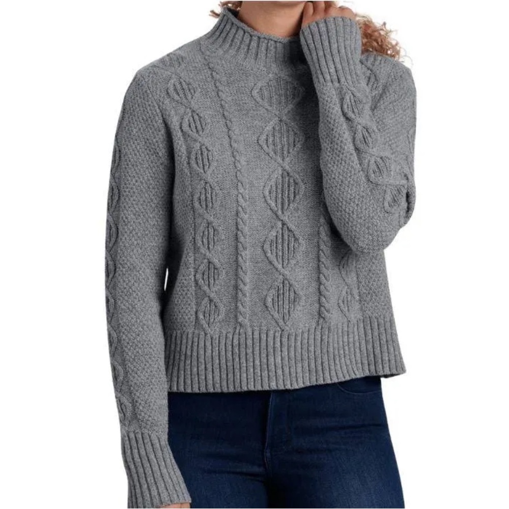 Kuhl Women's Gray Cable Knit Sweater